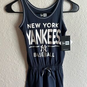 New Era Navy Youth Girls size 6 New York Yankees Romper NWT